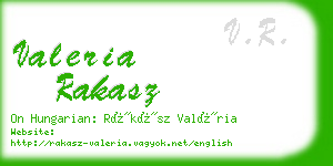 valeria rakasz business card